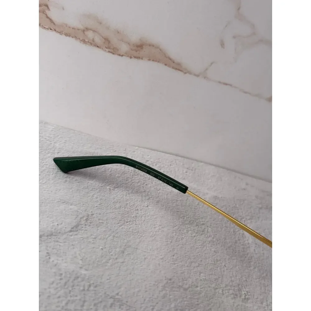 NEW Bottega Veneta BV1302S Gold Green Aviator Sunglasses